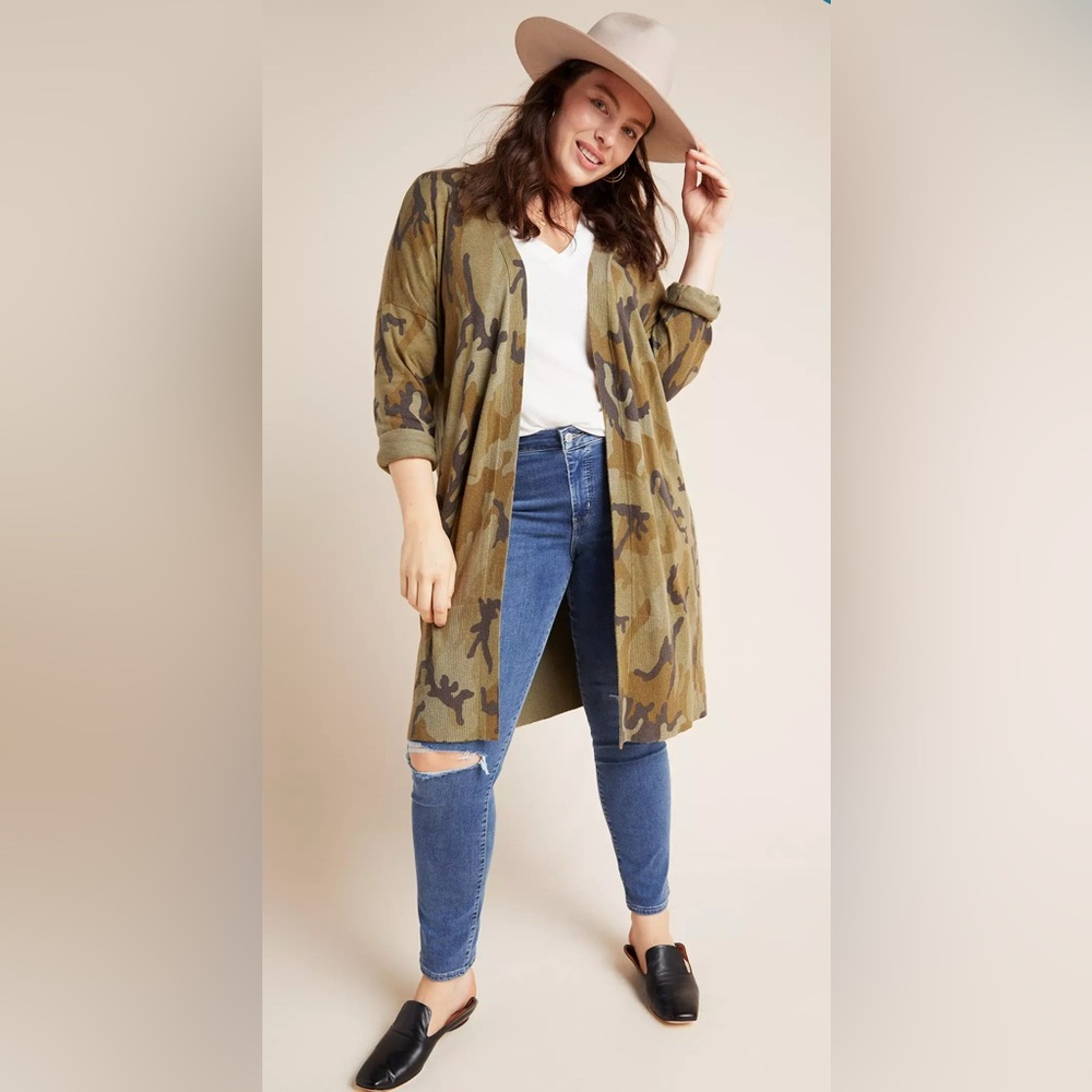 Camo Long Cardigan